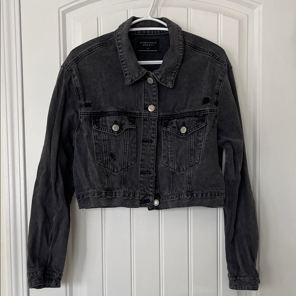 Streetwear Society Black Cropped Jean Jacket